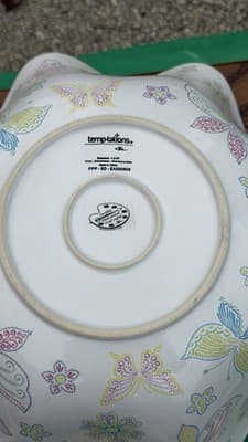 Temp-tations by Tara Butterfly Bowl Scalloped Serving Bowl 12” Ceramic - Thumbnail 10
