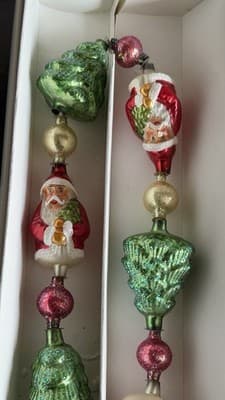 Christopher Radko Glass Christmas Garland Santa Tree Ornaments 97-453-0 - Thumbnail 4