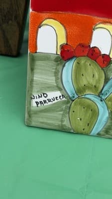 Nino Parrucca Italian Ceramic Tile Clock Hand Painted Sicily Scene 10” - Thumbnail 3