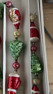 Christopher Radko Glass Christmas Garland Santa Tree Ornaments 97-453-0 - Thumbnail 5