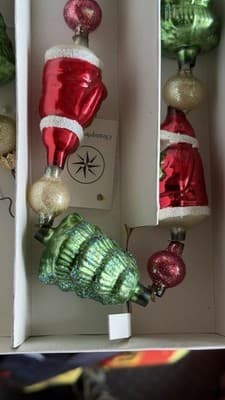 Christopher Radko Glass Christmas Garland Santa Tree Ornaments 97-453-0 - Thumbnail 6