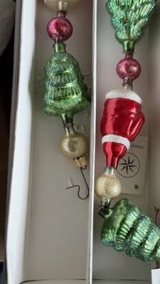 Christopher Radko Glass Christmas Garland Santa Tree Ornaments 97-453-0 - Thumbnail 7