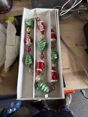 Christopher Radko Glass Christmas Garland Santa Tree Ornaments 97-453-0