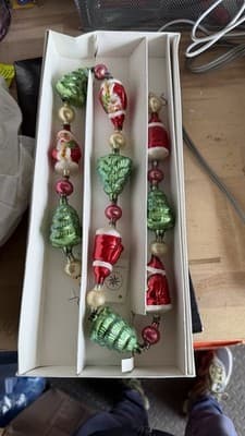 Christopher Radko Glass Christmas Garland Santa Tree Ornaments 97-453-0 - Thumbnail 3