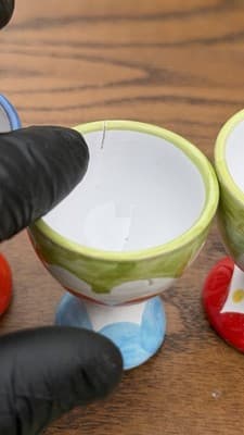 Set of 5 Italian Hand Painted Ceramic Egg Cups Nino Parrucca Ustica - Thumbnail 12