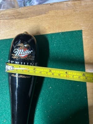 Miller Genuine Draft Beer Tap Handle Black Gold Draft Bar Knob Vintage - Thumbnail 7