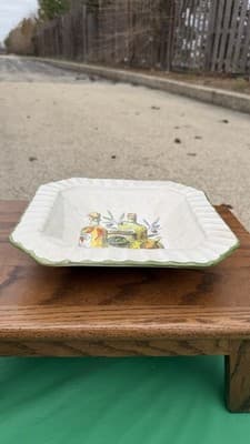 Italian Ceramic Square Bowl Olive Oil Balsamic Tuscan Kitchen Decor 10” - Thumbnail 5