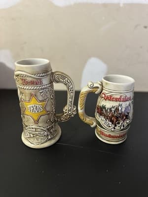 Lot of 2 Budweiser Collectible Beer Steins – Clydesdales & Texas Longhorn Design - Thumbnail 5