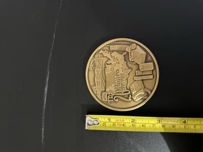 Vintage TDS 20 Years of Excellent Service Brass Medal 1969–1989 - Thumbnail 2