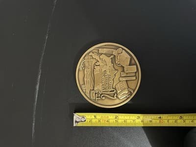Vintage TDS 20 Years of Excellent Service Brass Medal 1969–1989 - Thumbnail 3