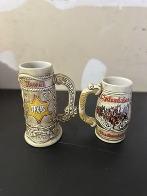 Lot of 2 Budweiser Collectible Beer Steins – Clydesdales & Texas Longhorn Design - Thumbnail 4