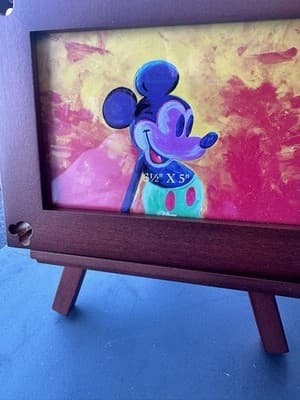 Disney Mickey Mouse 3.5x5 Photo Frame Easel Walnut Wood Desk Frame w/ Box - Thumbnail 3