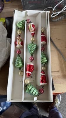 Christopher Radko Glass Christmas Garland Santa Tree Ornaments 97-453-0 - Thumbnail 2