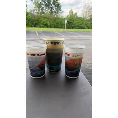 NFL Super Bowl XLIII Tampa Bay 2009 Souvenir Plastic Cups Set of 3 XLIII Logo - Thumbnail 6