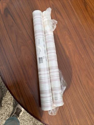 Taylor Wallcoverings Wallpaper Lot 2 Rolls Pink Stripe 56.37 sq ft New + Partial - Thumbnail 8