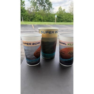 NFL Super Bowl XLIII Tampa Bay 2009 Souvenir Plastic Cups Set of 3 XLIII Logo - Thumbnail 5