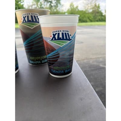 NFL Super Bowl XLIII Tampa Bay 2009 Souvenir Plastic Cups Set of 3 XLIII Logo - Thumbnail 2