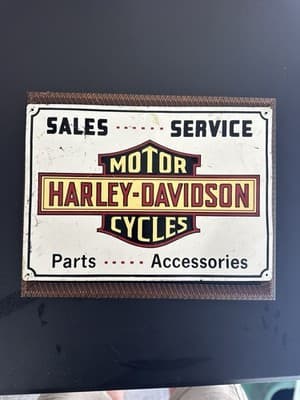 Vintage Harley Davidson Motorcycles Metal Sign Sales Service Parts Accessories - Thumbnail 3