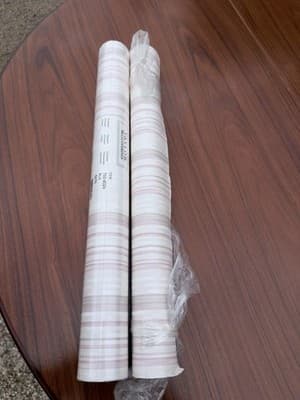 Taylor Wallcoverings Wallpaper Lot 2 Rolls Pink Stripe 56.37 sq ft New + Partial - Thumbnail 3