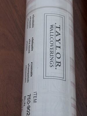 Taylor Wallcoverings Wallpaper Lot 2 Rolls Pink Stripe 56.37 sq ft New + Partial - Thumbnail 6