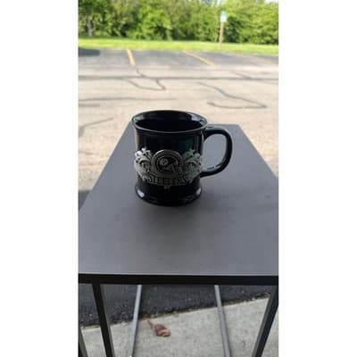 Pittsburgh Steelers NFL Black Ceramic Coffee Mug with Metal Pewter Emblem 3D - Thumbnail 3