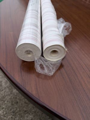 Taylor Wallcoverings Wallpaper Lot 2 Rolls Pink Stripe 56.37 sq ft New + Partial - Thumbnail 4