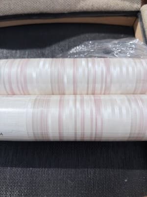Taylor Wallcoverings Wallpaper Lot 2 Rolls Pink Stripe 56.37 sq ft New + Partial - Thumbnail 10