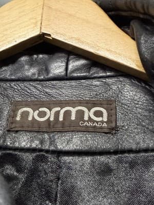 Norma Canada Vintage Black Leather Cargo Coat Women’s Medium Made in Canada - Thumbnail 6