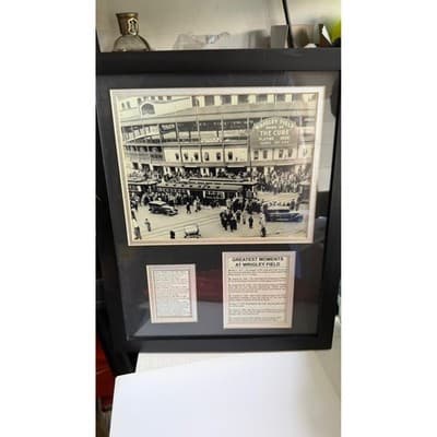 Wrigley Field Greatest Moments Framed Photo 1935 World Series Chicago Cubs Art - Thumbnail 2