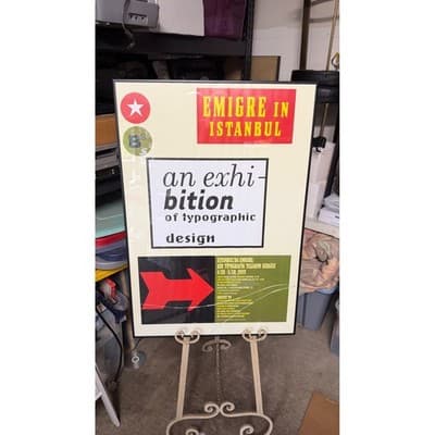 Vintage 1999 Emigre in Istanbul Typographic Design Exhibition Poster Framed