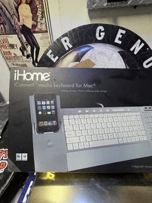 iHome iConnect Media Keyboard for Mac New Open Box iPod iPhone Dock Aluminum - Thumbnail 2