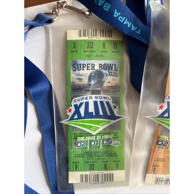 Super Bowl XLIII 2009 Tampa Bay Tickets Lanyards and Game Day Guide Set NFL - Thumbnail 3