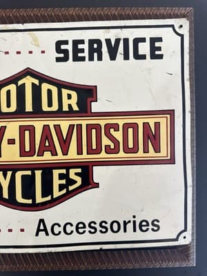Vintage Harley Davidson Motorcycles Metal Sign Sales Service Parts Accessories - Thumbnail 7