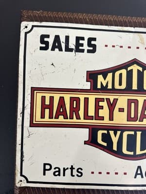 Vintage Harley Davidson Motorcycles Metal Sign Sales Service Parts Accessories - Thumbnail 5