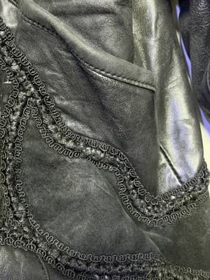 Norma Canada Vintage Black Leather Cargo Coat Women’s Medium Made in Canada - Thumbnail 4