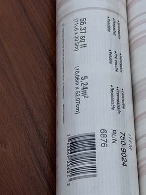 Taylor Wallcoverings Wallpaper Lot 2 Rolls Pink Stripe 56.37 sq ft New + Partial - Thumbnail 7