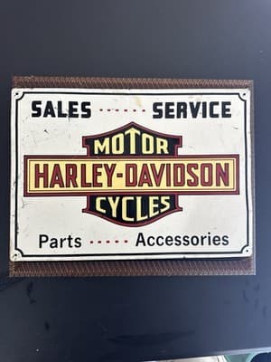Vintage Harley Davidson Motorcycles Metal Sign Sales Service Parts Accessories - Thumbnail 4