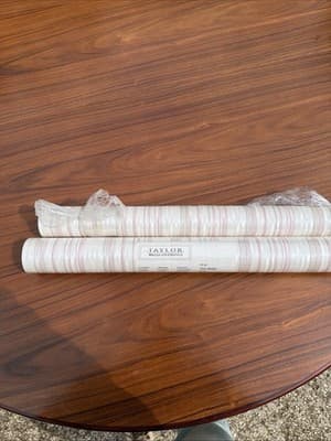 Taylor Wallcoverings Wallpaper Lot 2 Rolls Pink Stripe 56.37 sq ft New + Partial - Thumbnail 9