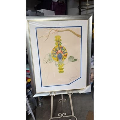 Salvador Dali The American Martian Signed Artist Proof Lithograph Framed 31x39