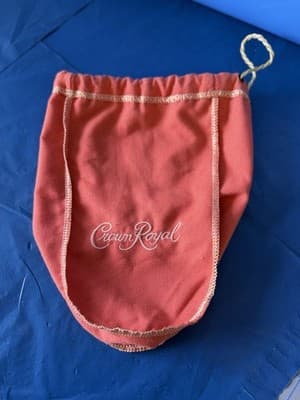 Crown Royal Coral Pink Drawstring Velvet Liquor Bag 8” x 6” Empty