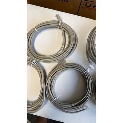 Lot of 5 Grey Telephone Line Cords RJ11 Modular Phone Cables Landline Accessory - Thumbnail 3
