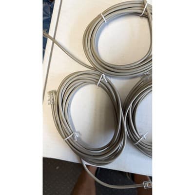 Lot of 5 Grey Telephone Line Cords RJ11 Modular Phone Cables Landline Accessory - Thumbnail 4