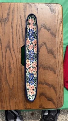 Polish Pottery Long Olive Relish Tray Unikat Floral Hand Made Poland - Thumbnail 4