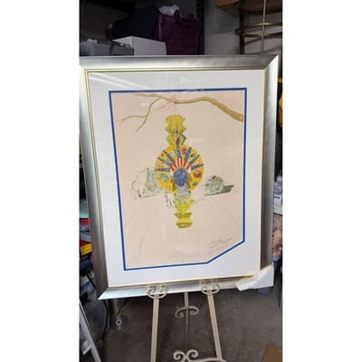 Salvador Dali The American Martian Signed Artist Proof Lithograph Framed 31x39 - Thumbnail 3