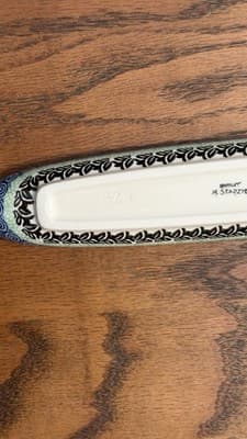 Polish Pottery Long Olive Relish Tray Unikat Floral Hand Made Poland - Thumbnail 10