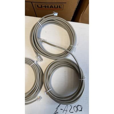 Lot of 5 Grey Telephone Line Cords RJ11 Modular Phone Cables Landline Accessory - Thumbnail 2