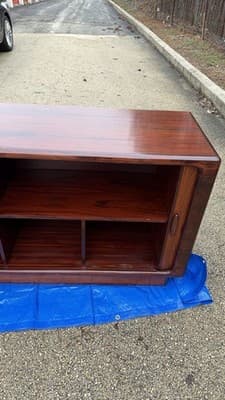 Vintage Dyrlund Danish Rosewood Cabinet Sideboard Tambour Doors - Thumbnail 16