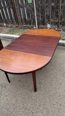 Vintage Danish Modern Expandable Oval Dining Table Rosewood Look - Thumbnail 6