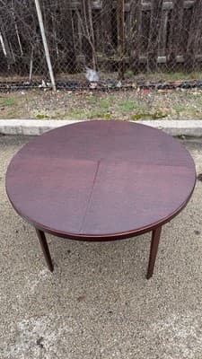 Vintage Danish Modern Expandable Oval Dining Table Rosewood Look - Thumbnail 19