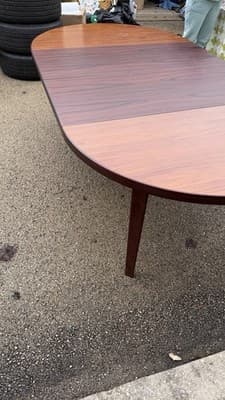 Vintage Danish Modern Expandable Oval Dining Table Rosewood Look - Thumbnail 10